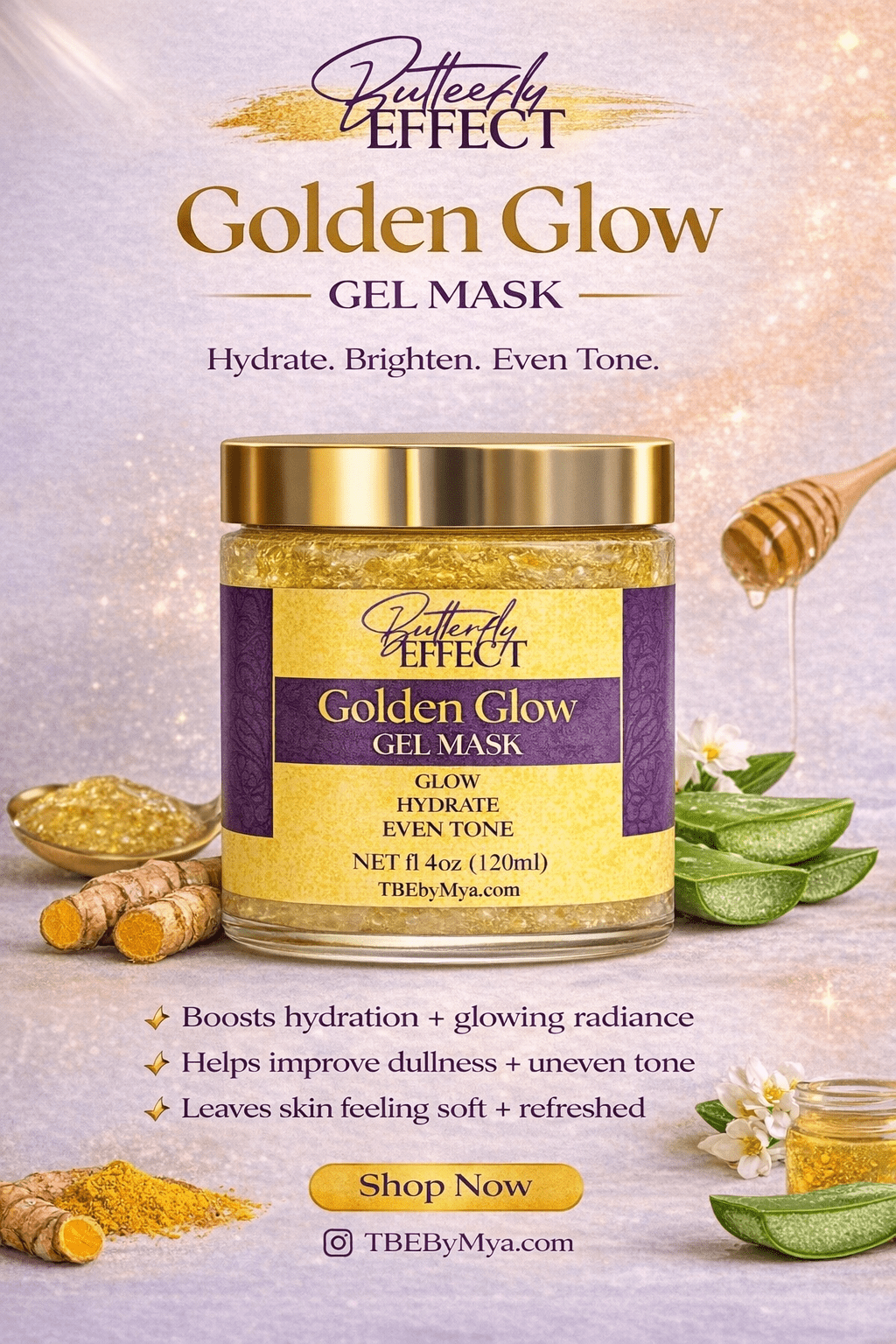 GOLDEN GLOW GEL MASK - The Butterfly Effect
