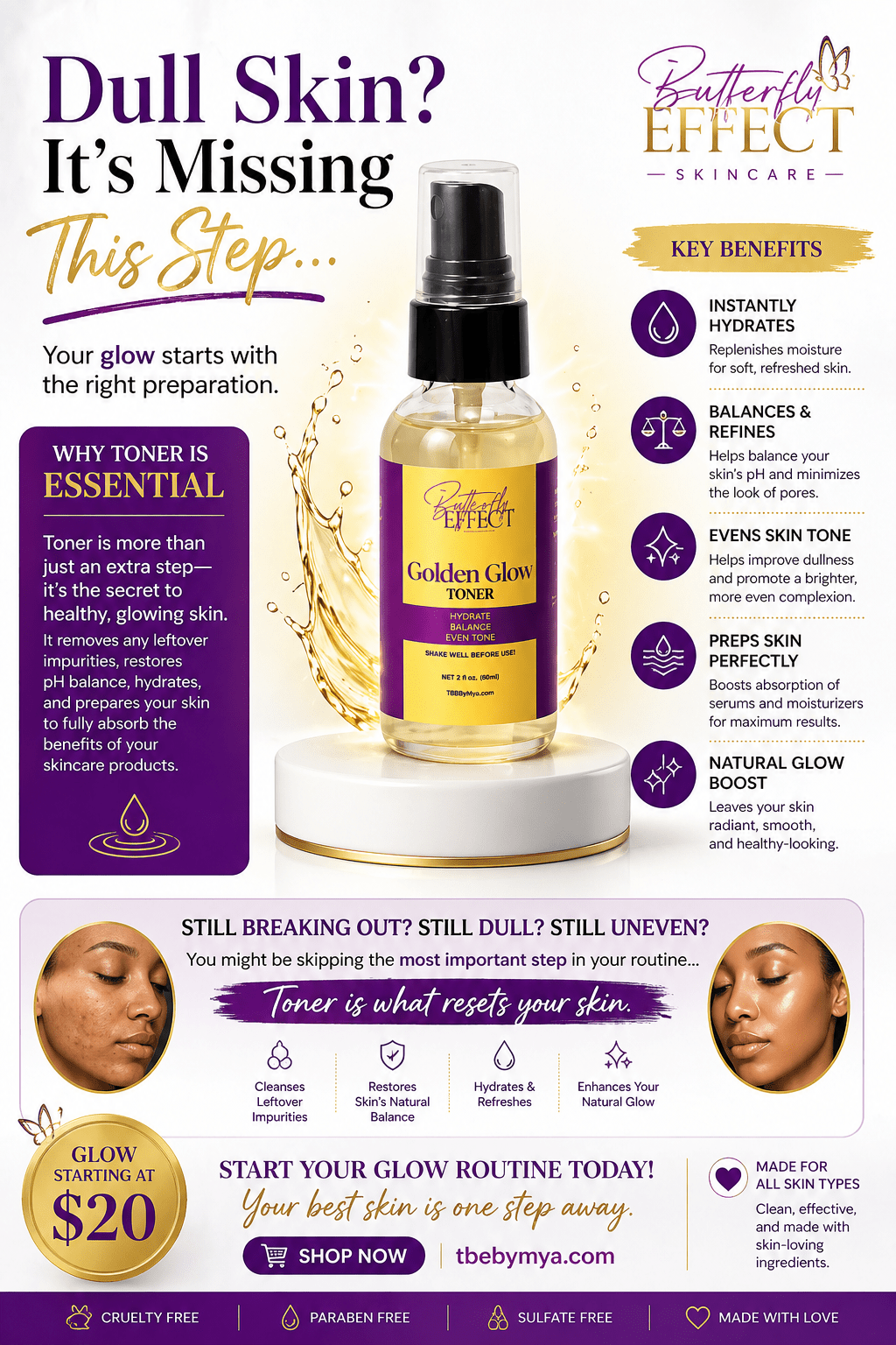 GOLDEN GLOW MIST TONER - The Butterfly Effect