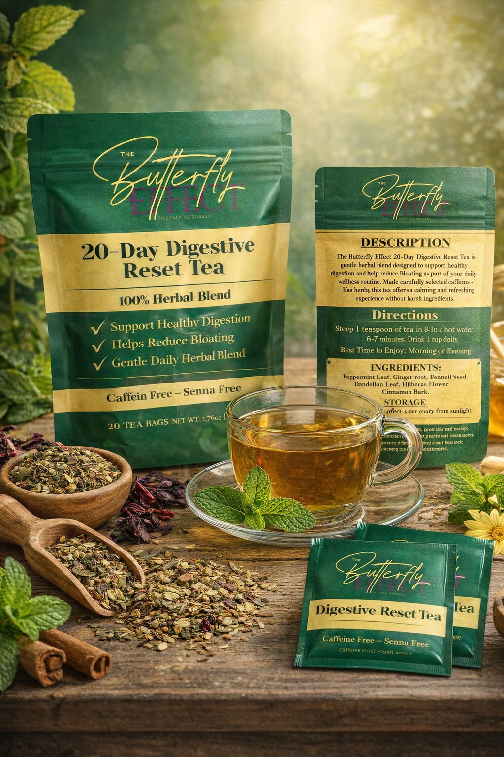 TBE 20 Day Digestive Reset Tea - The Butterfly Effect