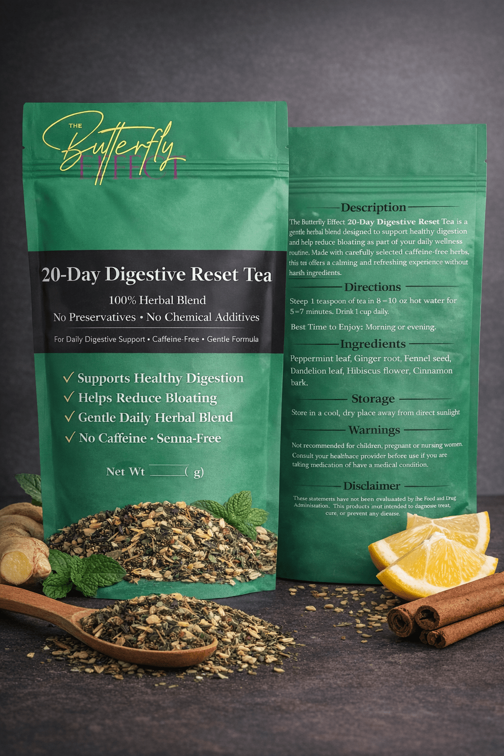 TBE 20 Day Digestive Reset Tea - The Butterfly Effect